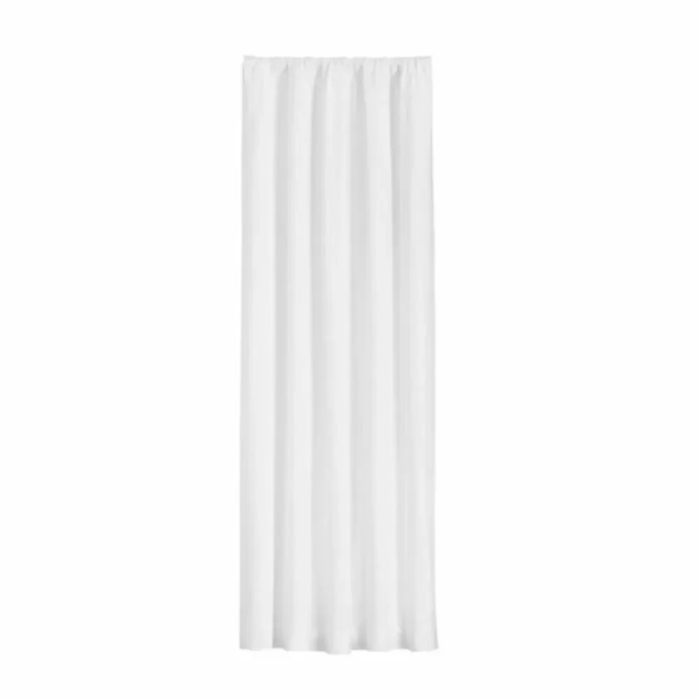 1 Single Crate & Barrel Wallace Curtain Panel in Solid White 52 x 84 Rod Pocket